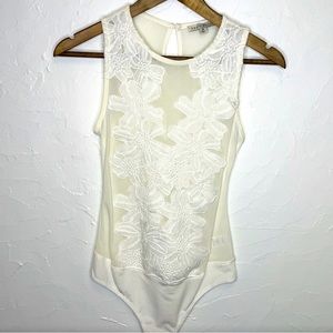 Haute Monde Sheer Cream Bodysuit
